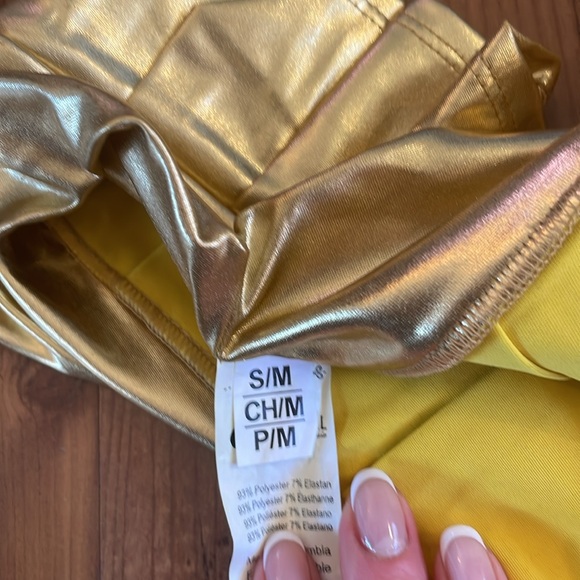 Gold Pleated Micro Mini Skirt Small - Picture 6 of 7